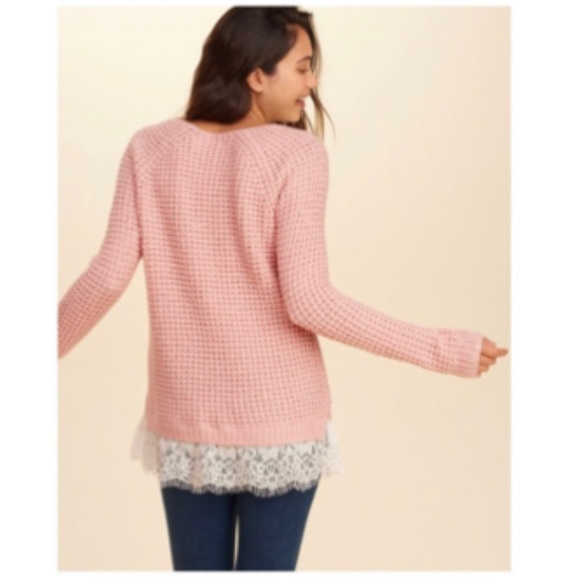 Hollister Tops - Hollister Knit sweater lace top size S